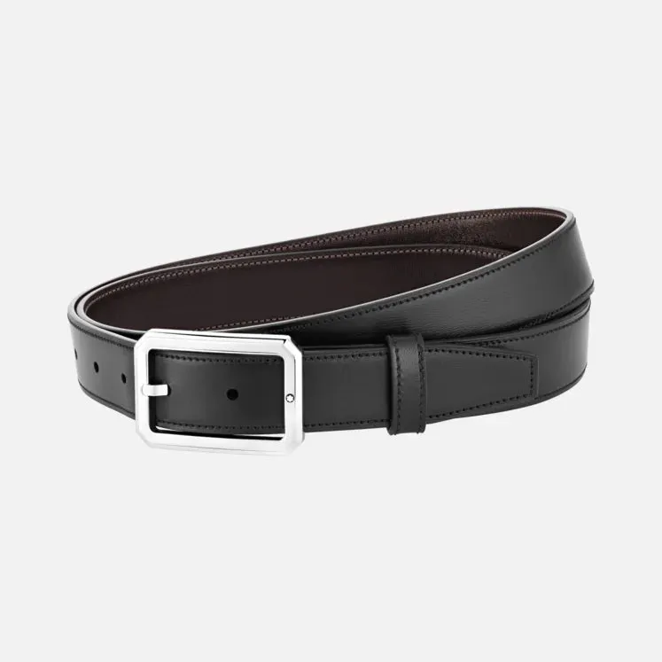 Montblanc Black/Brown 30 MM Reversible Leather Belt 128761