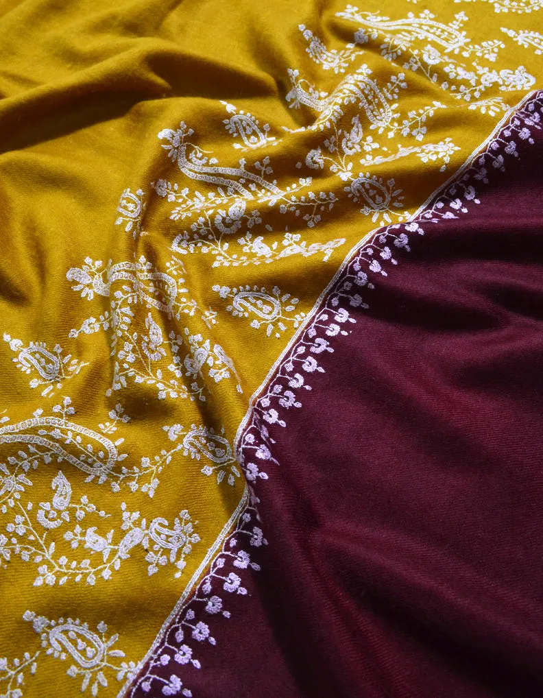 Mustard & Maroon With Sozni Work 5826