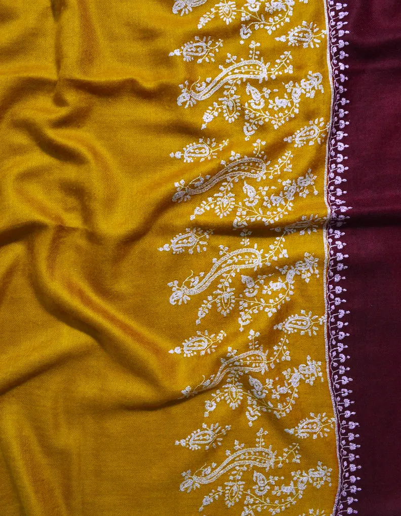 Mustard & Maroon With Sozni Work 5826