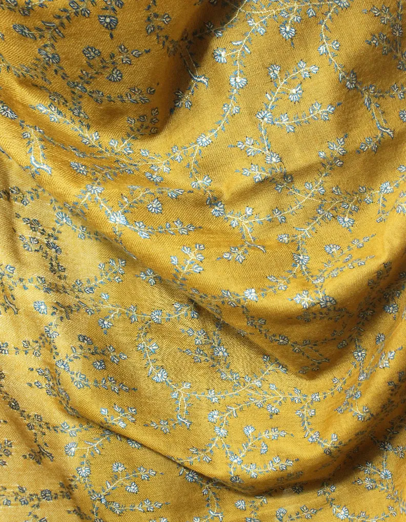 Mustard Pashmina With Sozni Work 5722