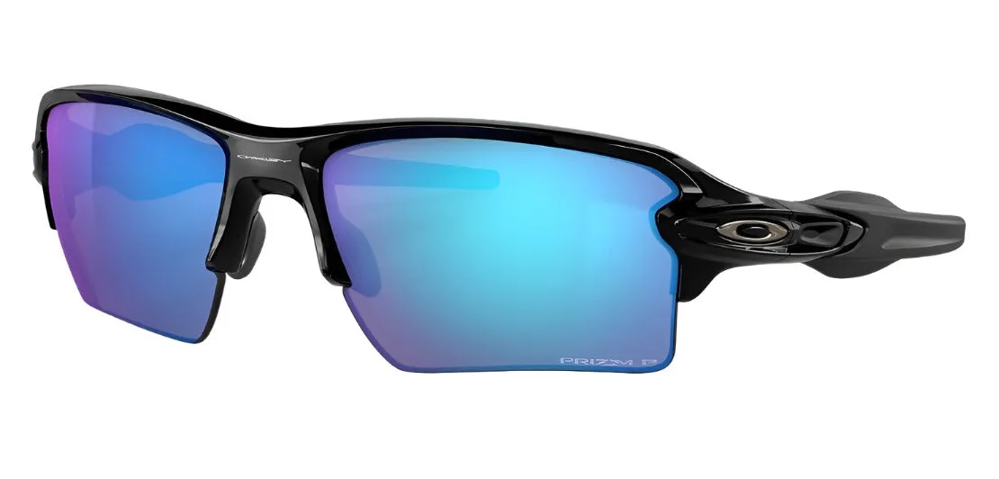 Oakley Mens Flak 2.0 XL - Prizm Sapphire Lenses- Polished Black Frame - Polarized Sunglasses