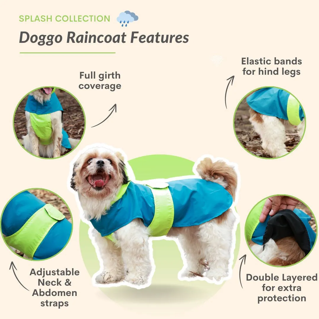 Pet Set Go Splash Waterproof Raincoat for Dogs (Neon Blue)