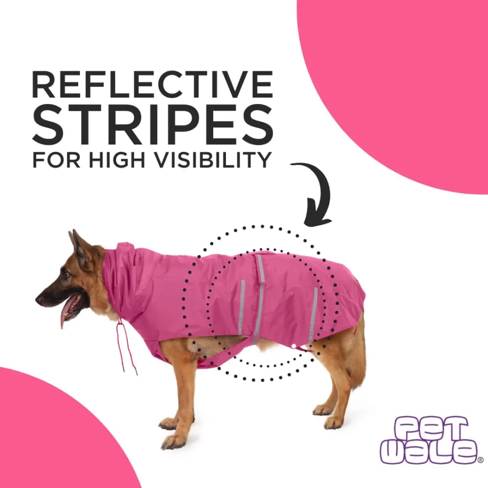 PetWale Reflective Raincoat for Dogs (Pink)