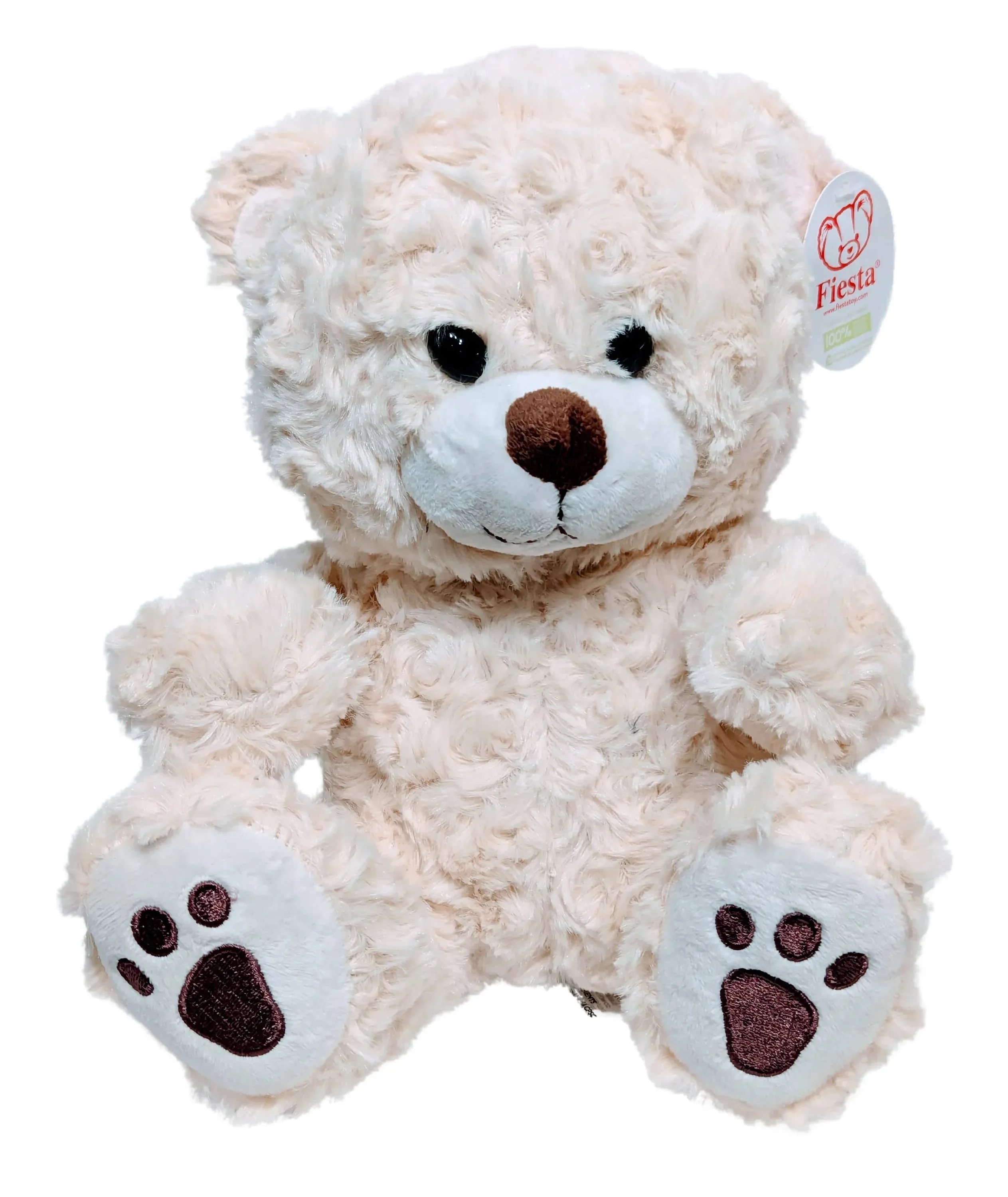 Plush Cream Colored Paw Print Bear