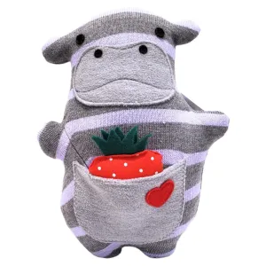 Plush - Hippo with Strawberry Treat by Happy Groundhog Studio