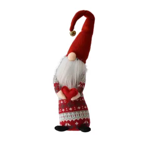 Plush Medium Gnome Figurine Holding a Heart