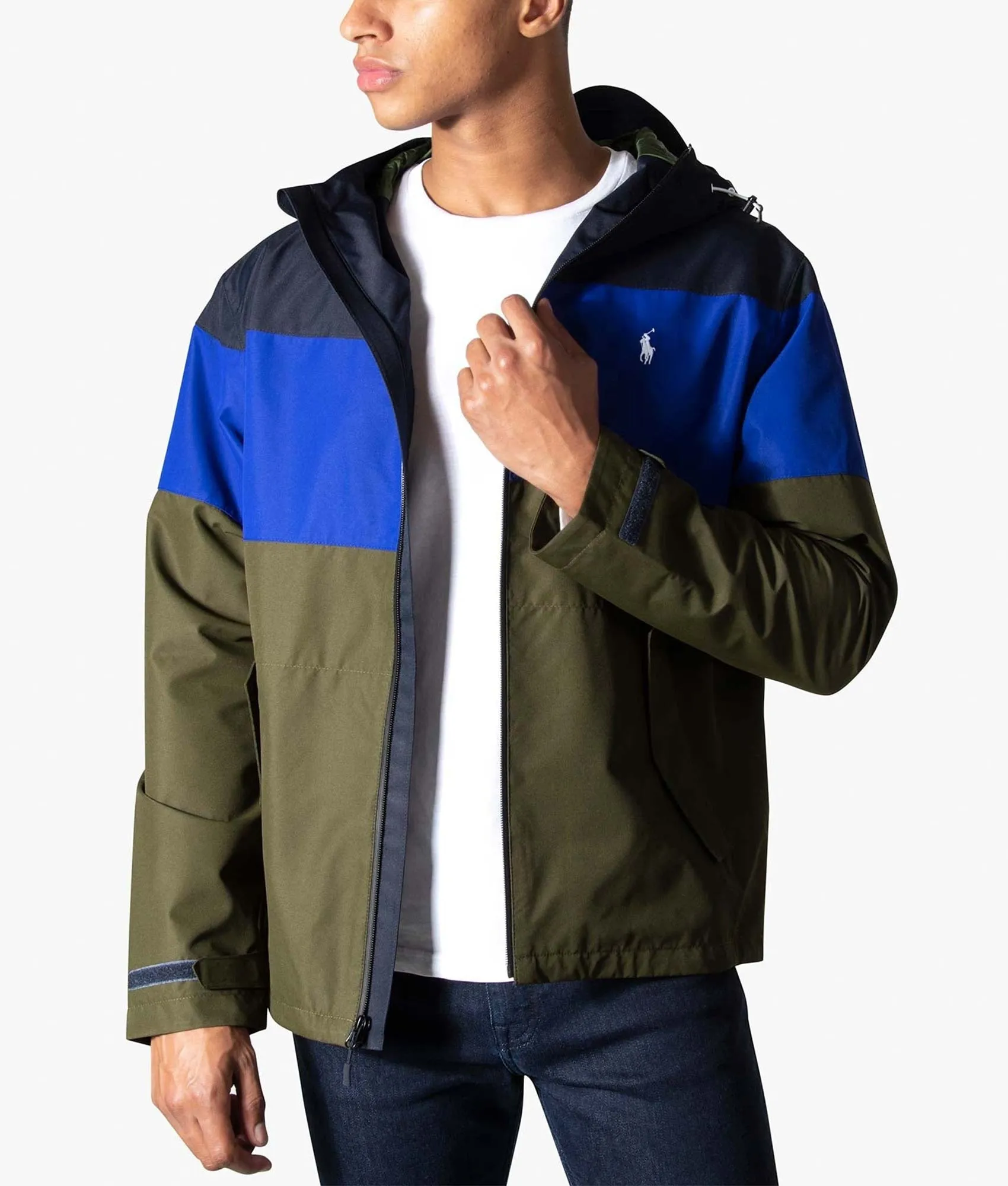 Relaxed Fit Colour Block Hooded Jacket