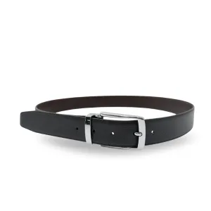 ROMEO - Men's Black/Chocolate Reversible Genuine Leather Belt