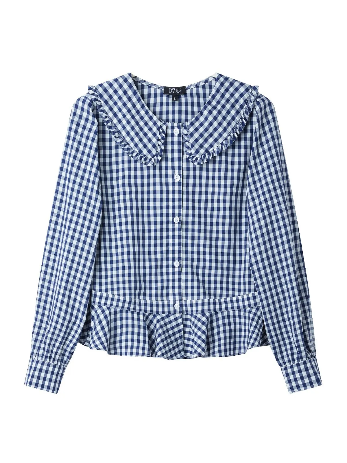 Ruffled Checked Blouse*