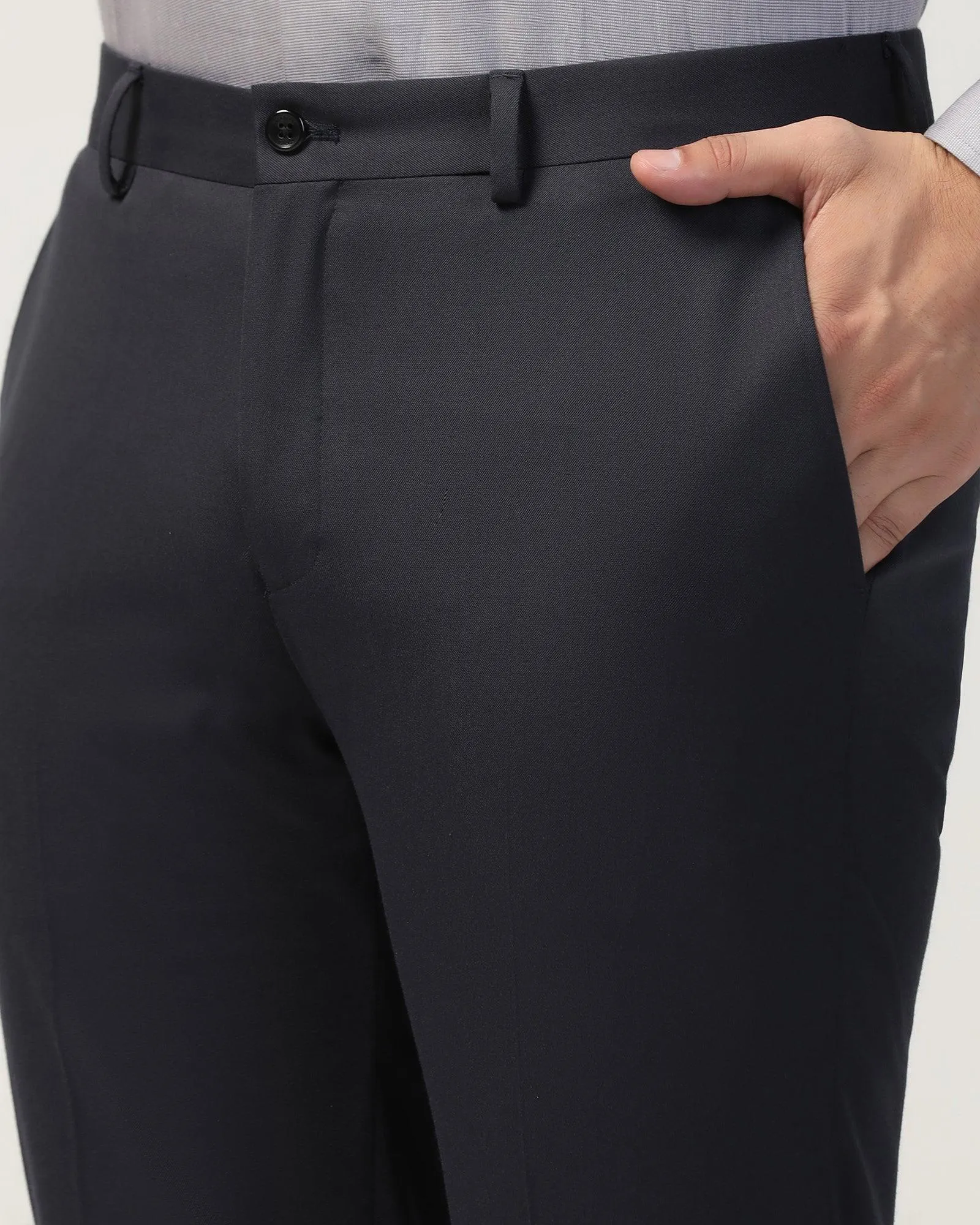 Slim Comfort B-95 Formal Navy Solid Trouser - Eldorado