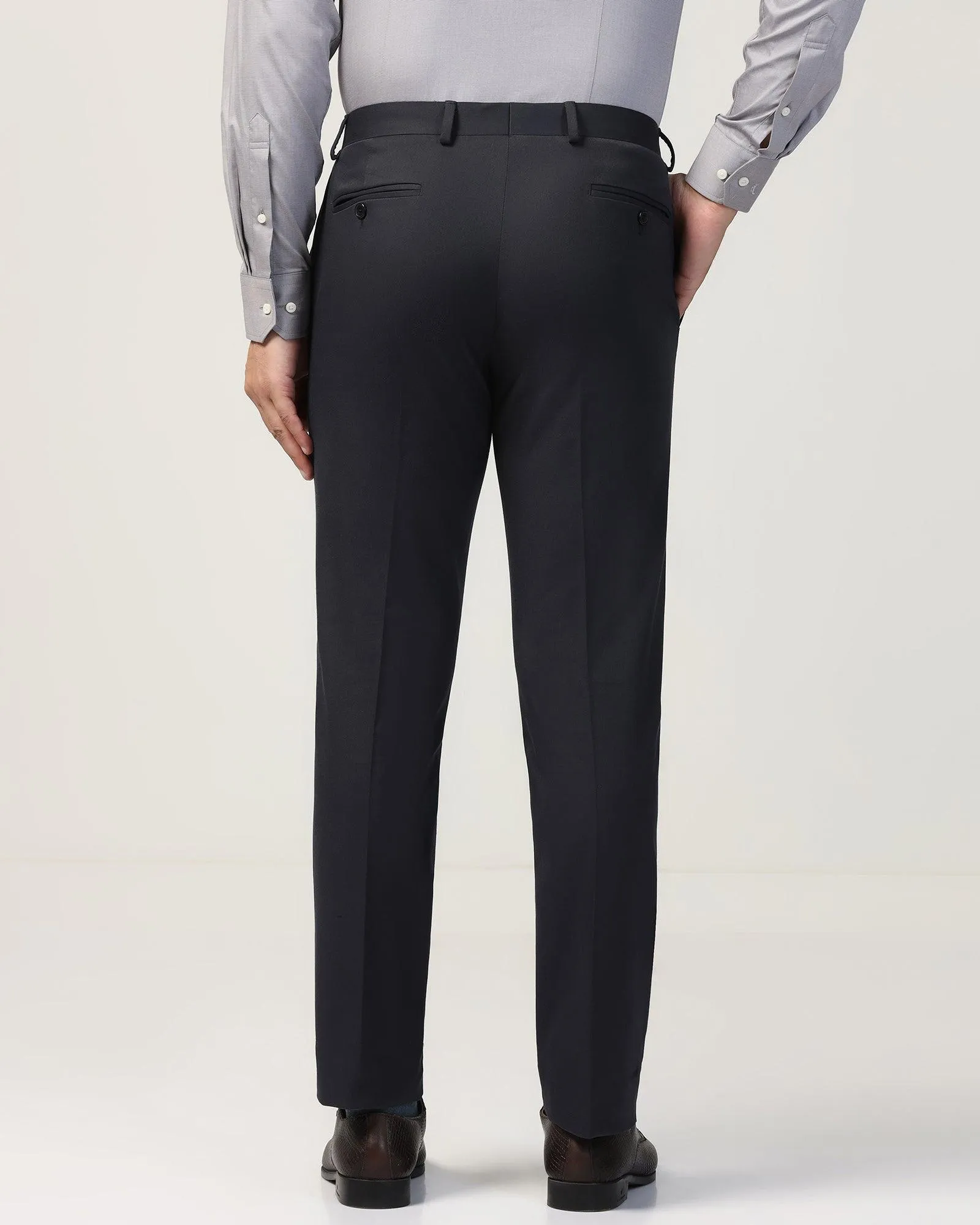 Slim Comfort B-95 Formal Navy Solid Trouser - Eldorado