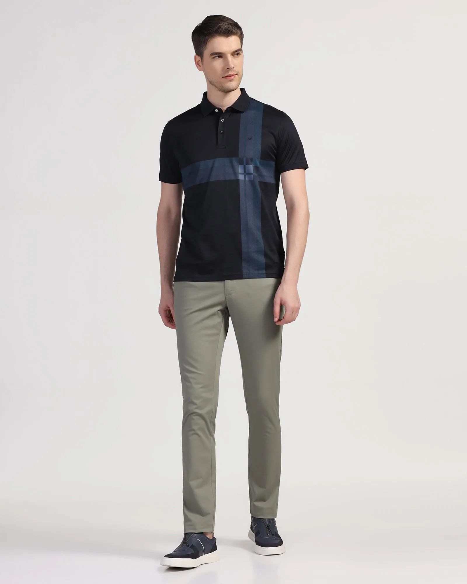 Slim Fit B-91 Casual Olive Solid Khakis - Lab