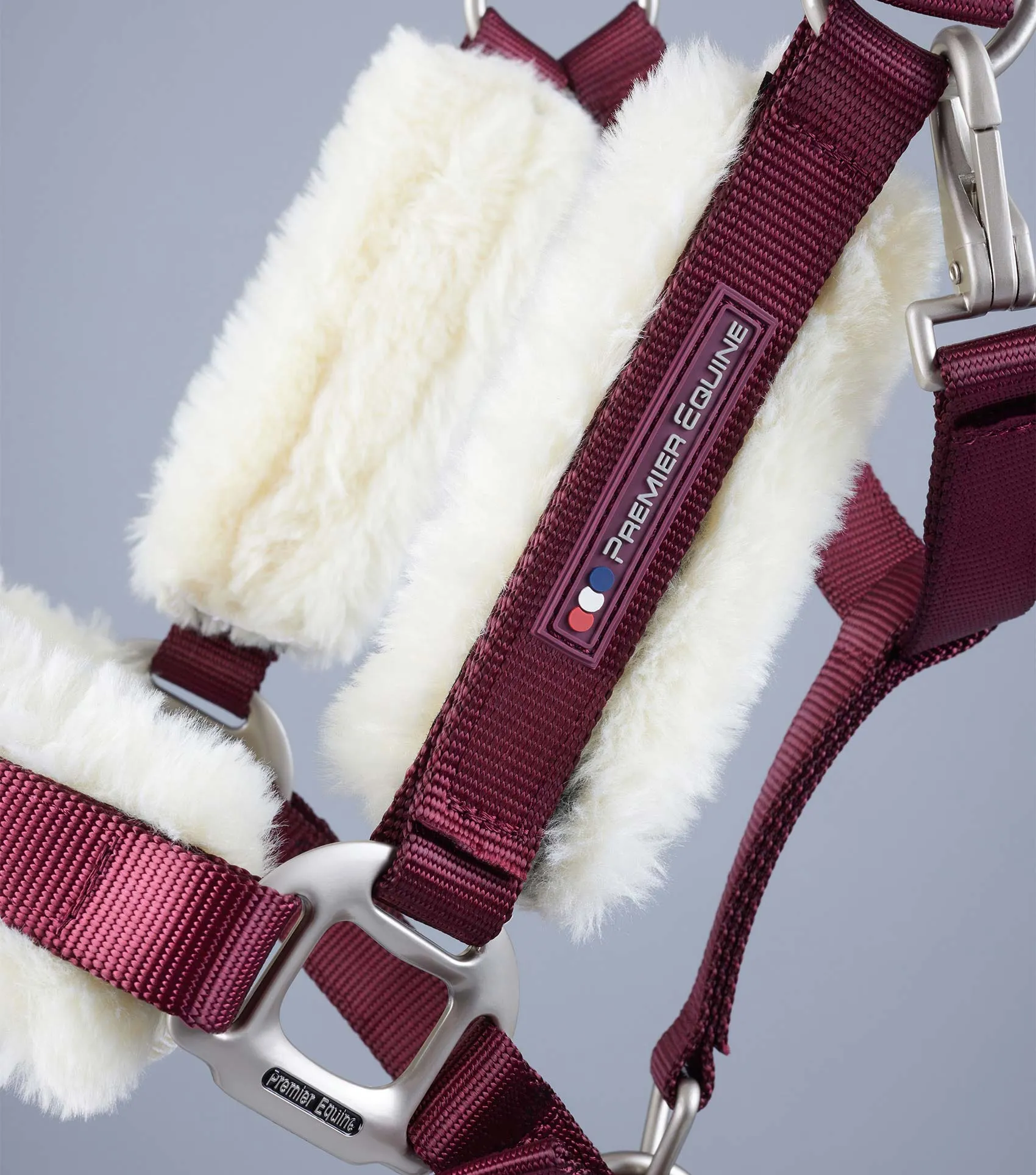 Techno Wool Lined Head Collar Burgundy