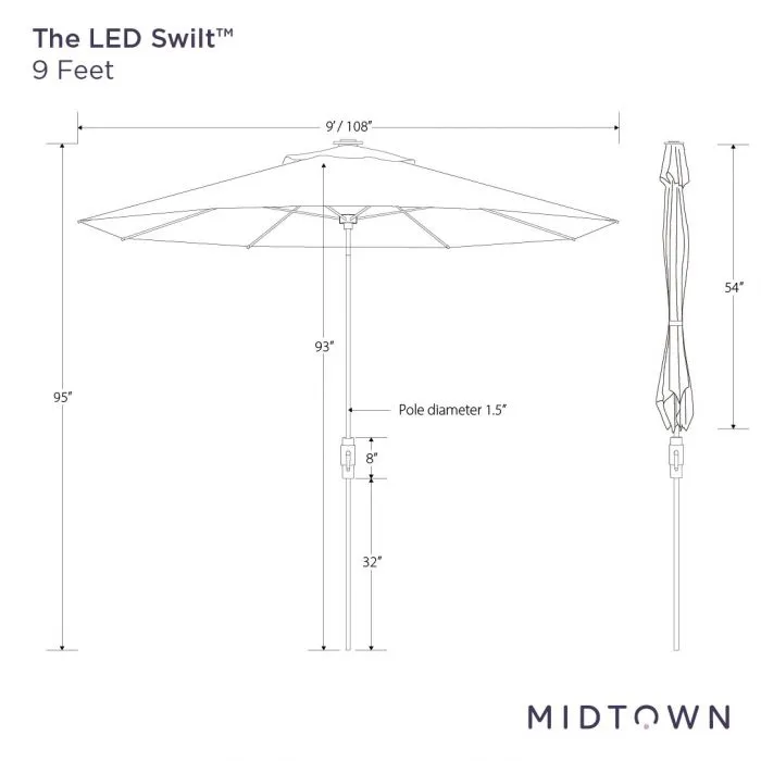 The LED Swilt™ - Sunbrella Black & Grey