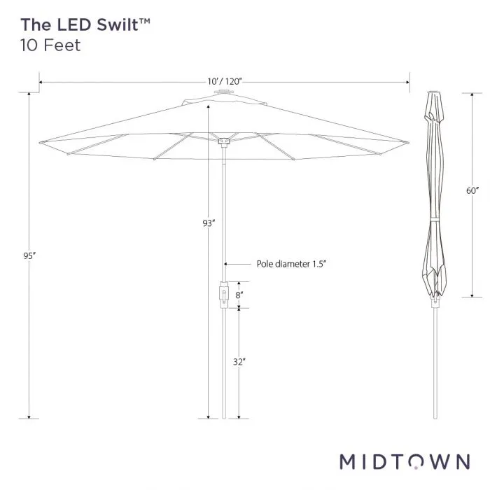 The LED Swilt™ - Sunbrella Black & Grey