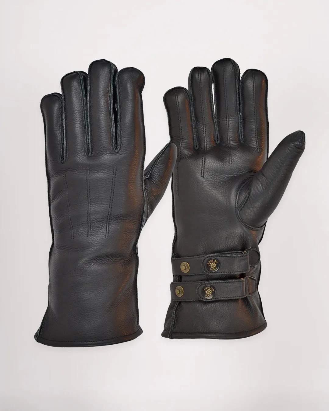 Twin Strap Merino Wool Lined Cafe Racer Gloves