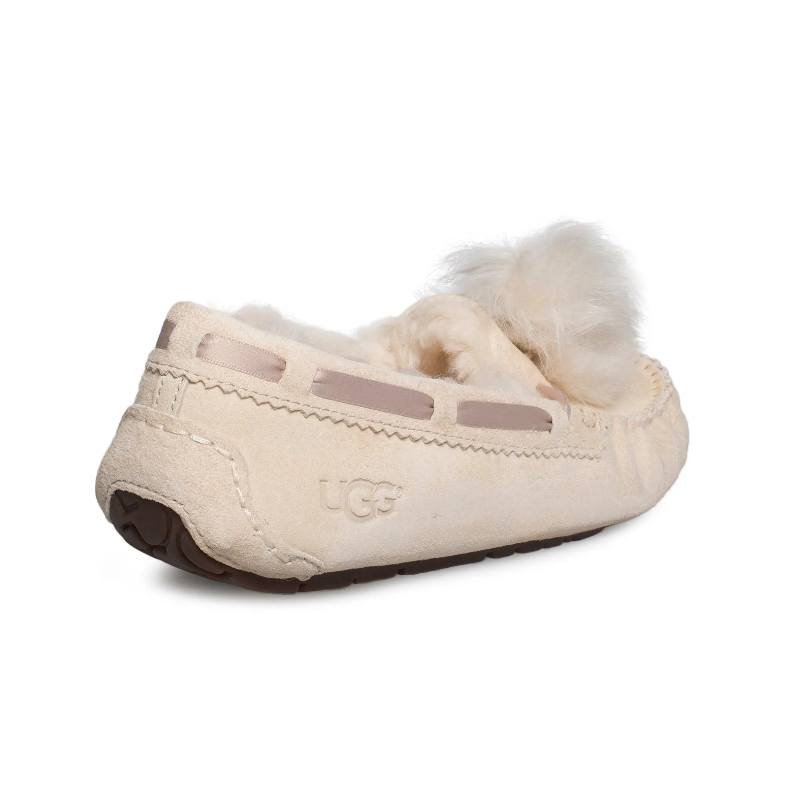 UGG Dakota Pom Pom Cream Slippers - Women's