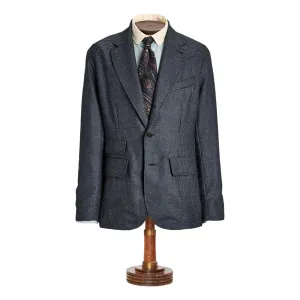 Unconstructed Houndstooth Sport Coat Navy/Black Multi