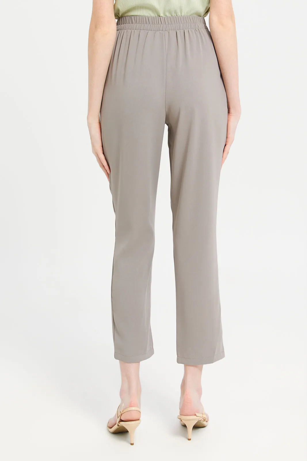 Women Charcoal Casual Trousers