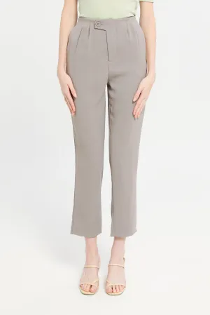 Women Charcoal Casual Trousers