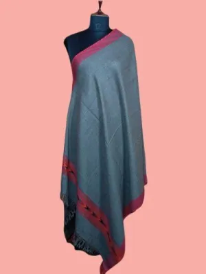 Yak Wool Shawl Dark Silver Grey Colour | Handwoven