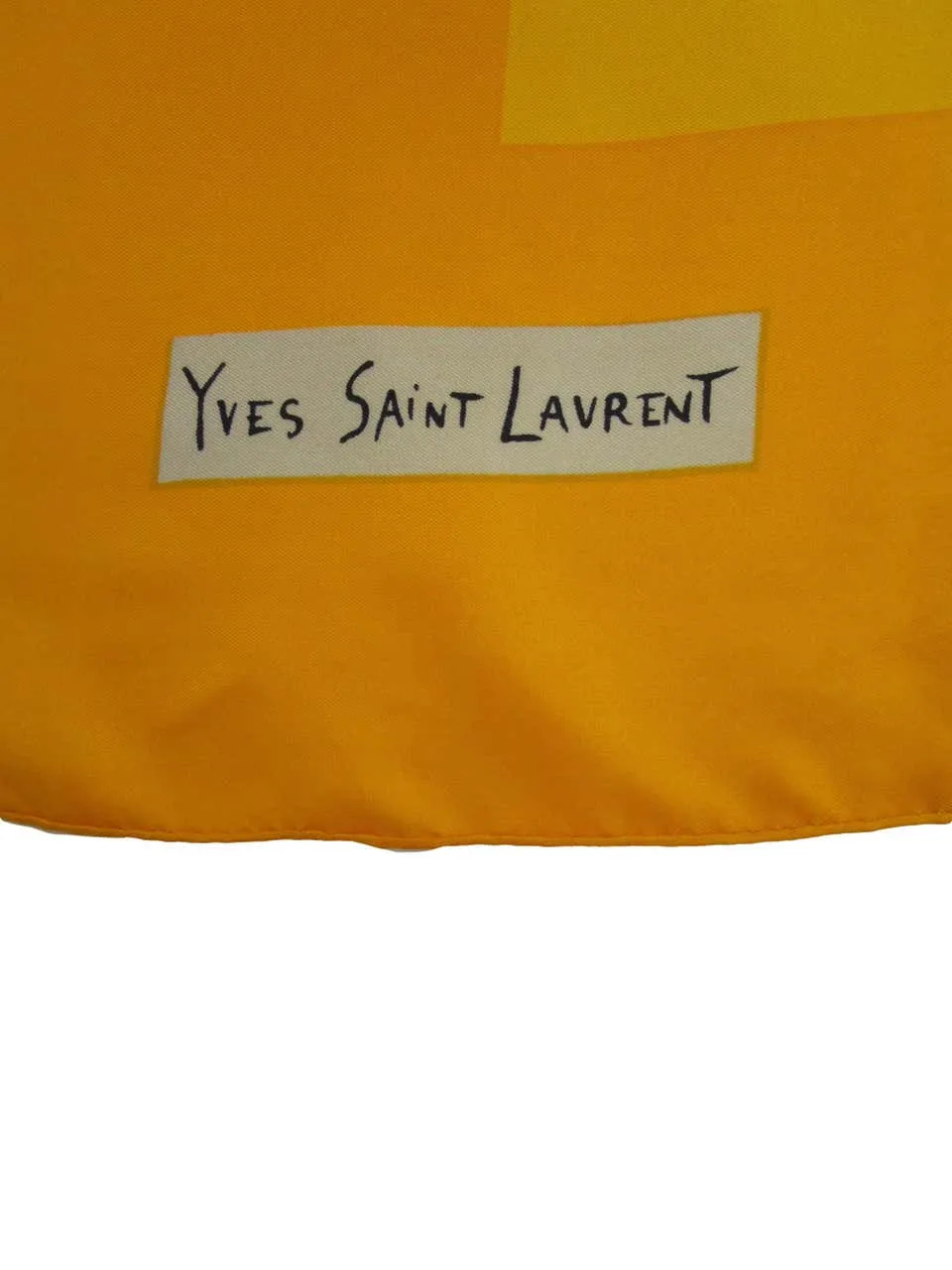 YSL Yellow Radiant Square Burst Silk Scarf