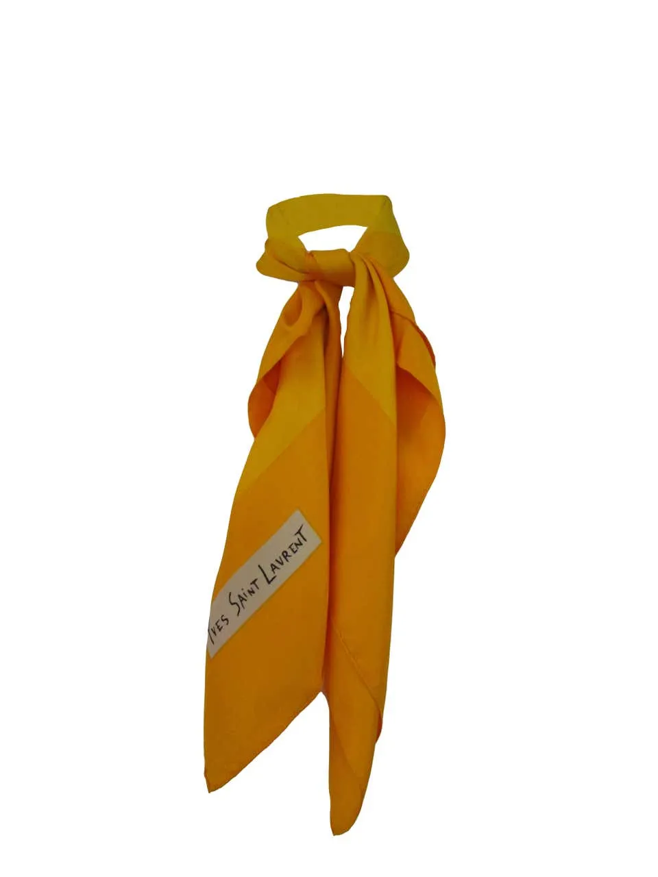 YSL Yellow Radiant Square Burst Silk Scarf